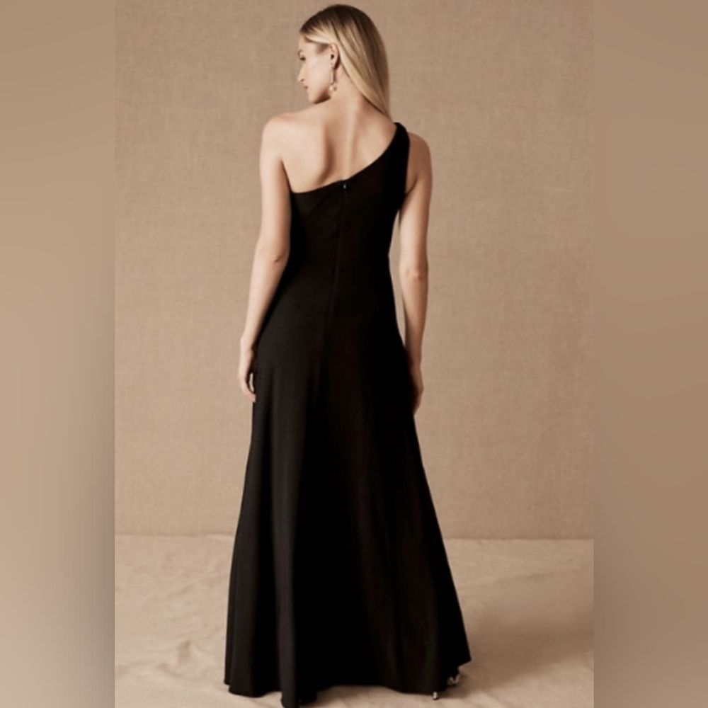 BHLDN Black One Shoulder Dress - Picture 5 of 8